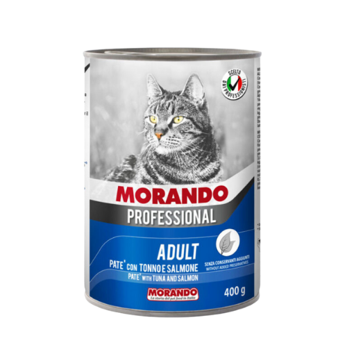MORANDO מזון מלא במרקם פטה לחתולים 400 גרם בטעם טונה וסלמון