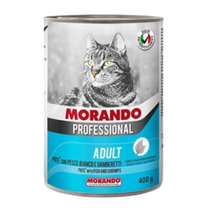 MORANDO מזון מלא במרקם פטה לחתולים 400 גרם בטעם דגים ושרימפס