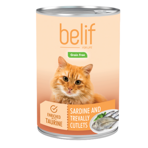 belif שימורים לחתולים 400 גרם בטעם סרדין