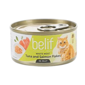 belif - מעדן בטעם טונה ופתיתי סלמון בג'לי 80 גרם