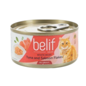 belif - מעדן בטעם טונה ופתיתי סלמון ברוטב 80 גרם
