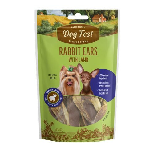 Dog Fest - אוזני ארנב עם כבש לכלבים קטנים (55 גרם)