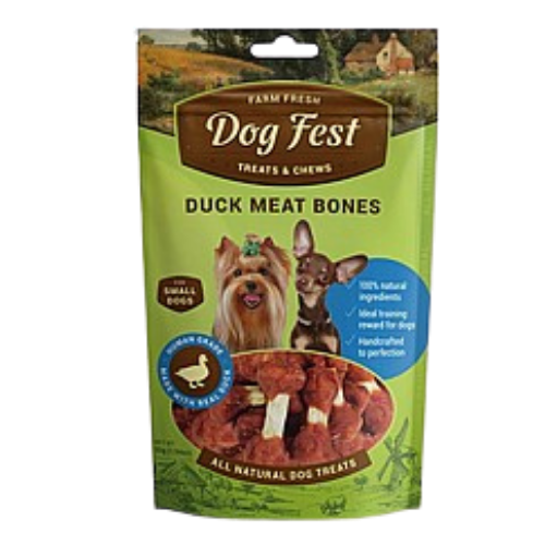 Dog Fest - עצמות עם בשר ברווז לכלבים קטנים 55 גרם