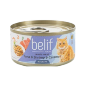 belif - מעדן בטעם טונה שרימפס וקלמרי ברוטב 80 גרם