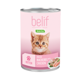 belif שימורים לגורי חתולים 400 גרם בטעם מקרל ועוף