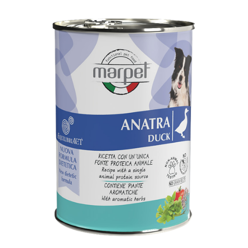 אקוליברייה שימורים לכלבים 400 גרם בטעם ברווז