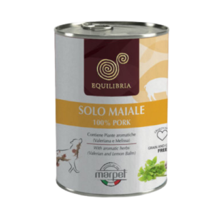 אקוליברייה שימורים לכלבים 400 גרם בטעם חזיר