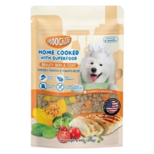 מוצ'י ארוחה ביתית לכלב לעור והפרווה עוף 255 גרם