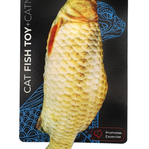 PETEX צעצוע לחתול דג צהוב עם קטניפ