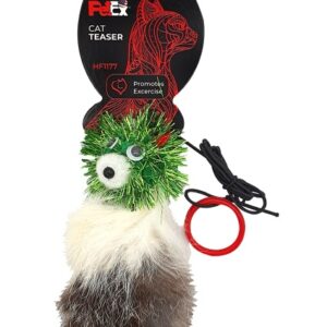 PETEX צעצוע לחתול בצורת ראש ירוק ופרווה בתוספת קטניפ