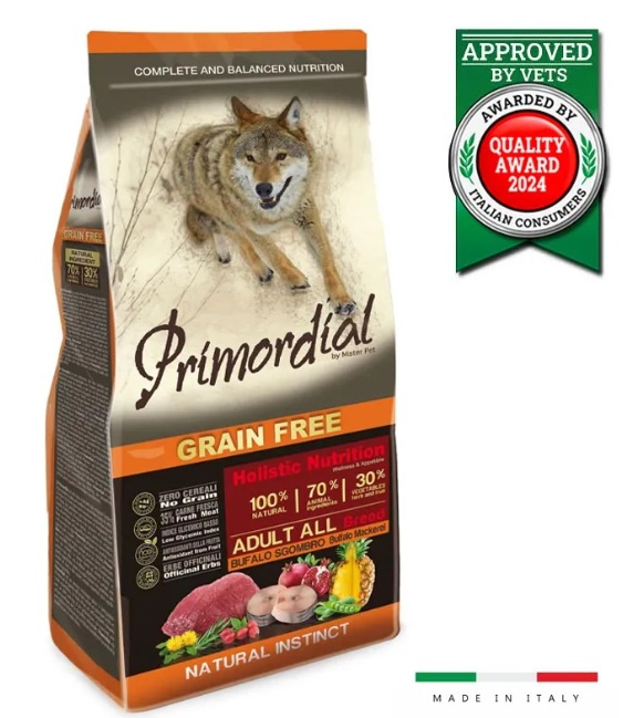 Primordial כלב בוגר באפלו ומקרל 12 ק"ג