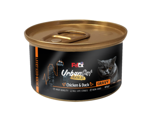 Petex מעדן עוף עם ברווז ברוטב 85 גרם אורבן קט