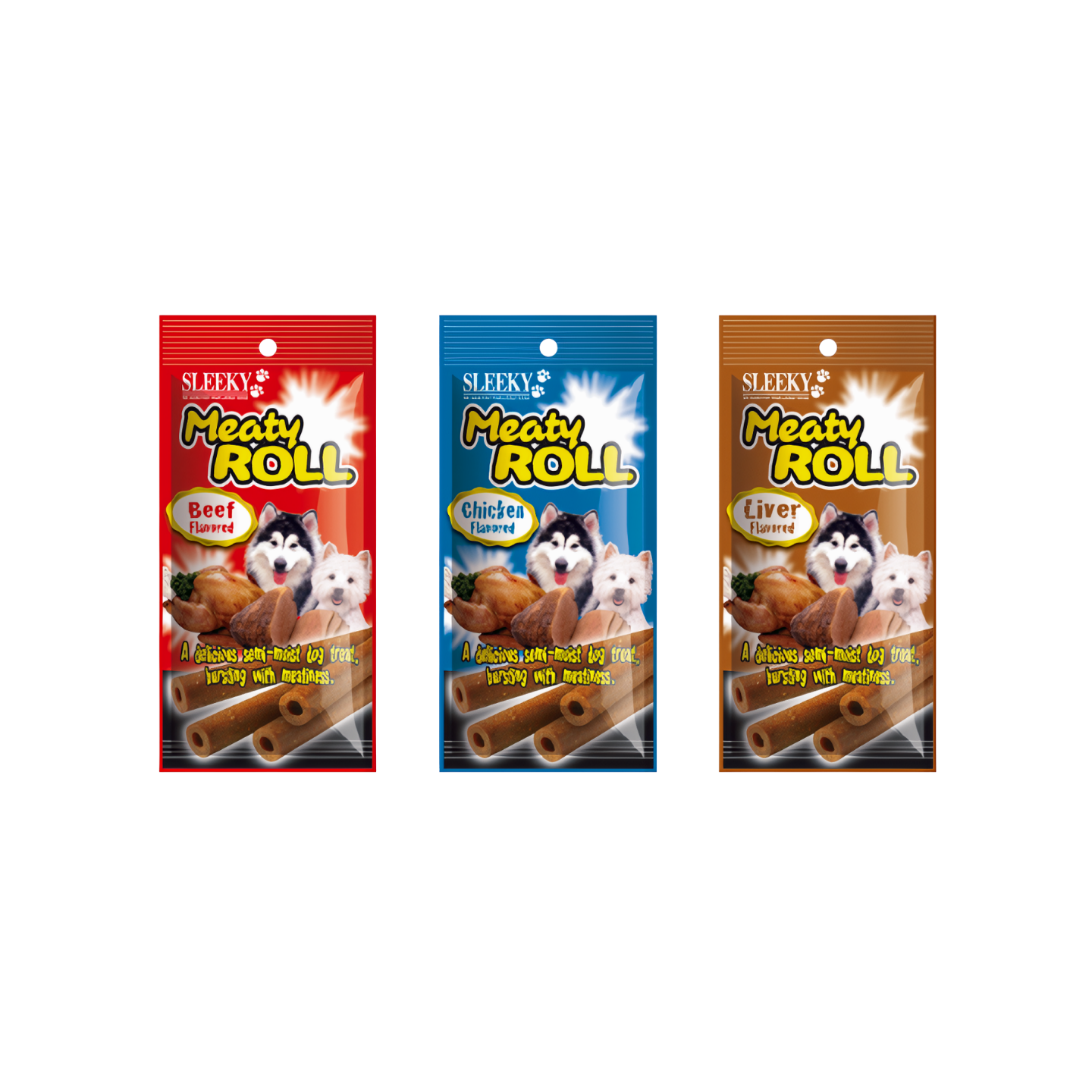 SLEEKY מיטי רול חטיף לכלב בטעם כבד 50 גרם