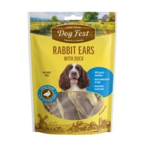 Dog Fest - חטיף אוזני ארנב עם בשר ברווז 90 גרם