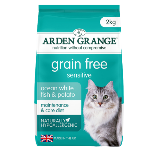 Arden Grange ארדן גרנז' לחתולים בוגרים סנסטיב עם דגי ים ללא דגנים 2 ק"ג