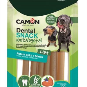 Camon חטיף דנטלי מקלות בטטה ואוכמניות 100 גרם