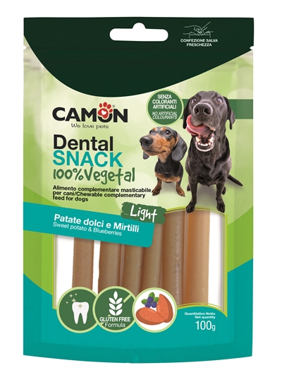 Camon חטיף דנטלי מקלות בטטה ואוכמניות 100 גרם