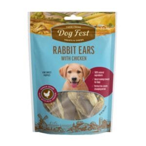 dog fest puppy חטיף אוזני ארנב עם עוף
