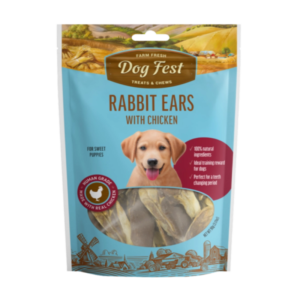 dog fest puppy חטיף אוזני ארנב עם עוף