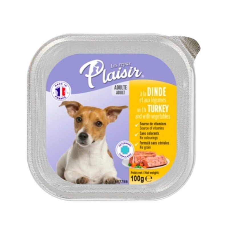 Plaisir - מעדן לכלב הודו וירקות 100 גרם