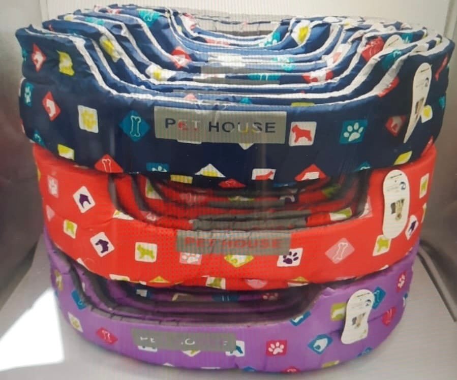 PET HOUSE מיטת בד עגולה מודפסת 40 ס"מ