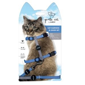M-PETS רתמה + רצועה לחתול כחול
