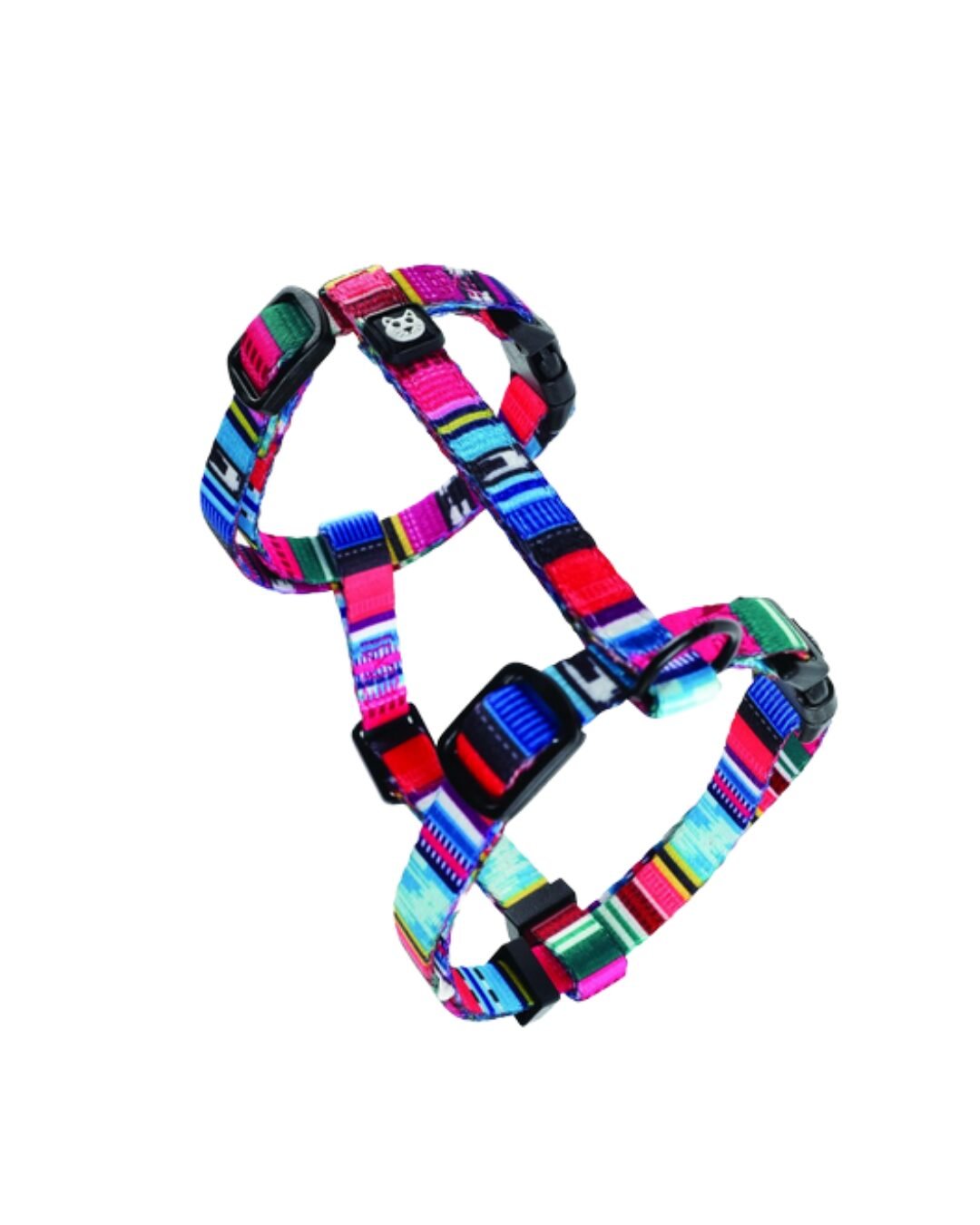 M-PETS רתמה + רצועה לחתול צבעוני